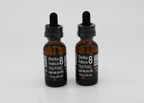 DELTA-8 TINCTURES - 1000 MG D8 THC | 2 STRAINS AVAILABLE.